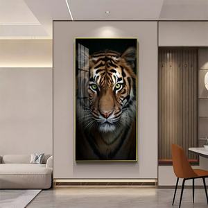 Peinture sur Porcelaine Cristalline Texturée à Effet Superposé, Motif Tigre, Art Islamique Personnalisé pour la Décoration Intérieure - Product Image 6