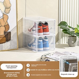 Organisateur de rangement pliable en plastique Henry Modern Square, support amovible, <span class=keywords><strong>double</strong></span> étagère à chaussures pliable pour la maison - Product Image 3