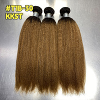 Extensions de cheveux humains vierges bruts vietnamiens, texture Kinky Straight, couleur Ombré Piano, en mèches