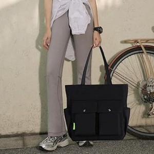 Cá Nhân Thiết Kế Biểu Tượng Tùy Chỉnh <span class=keywords><strong>Canvas</strong></span> <span class=keywords><strong>Tote</strong></span> Túi Đa Túi Lưu Trữ Vai Màu Đen Túi Cho Sinh Viên - Product Image 3