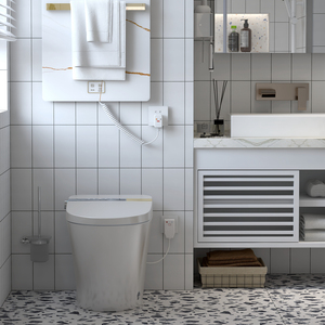 WC intelligent monobloc allongé à nettoyage automatique avec siège chauffant et télécommande – Prix de gros abordable - Product Image 4