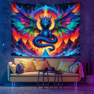 Affiches Blacklight personnalisées <span class=keywords><strong>espace</strong></span> montagne UV réactif soleil Nature forêt tapisseries tenture <span class=keywords><strong>murale</strong></span> pour salon dortoir - Product Image 4
