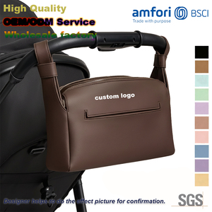 Bolsa de Pañales para Cochecito de Bebé Personalizada al por Mayor, Impermeable, Portátil, de Cuero, Bolsa de Pañales de Viaje, Organizador de Lujo para Cochecito de Bebé - Product Image 1