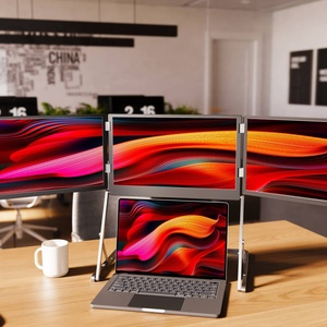 Moniteur triple écran TriCreate 15,6 pouces 1080P FHD USB-C, écran portable en aluminium, écran d'ordinateur portable, écran LCD, nouveau QuadCreate OEM - Product Image 6
