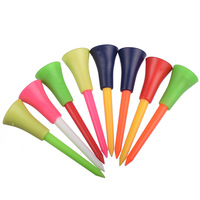 Tees de golf durables en plastique et caoutchouc de 83 mm avec coussinets, couleurs assorties, accessoires porte-balles de golf