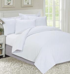 Bán Buôn 200TC 50% Polyester 50% <span class=keywords><strong>Cotton</strong></span> Trắng Giá Rẻ Khách Sạn Twin Bed Linen Satin Bộ Đồ Giường - Product Image 3
