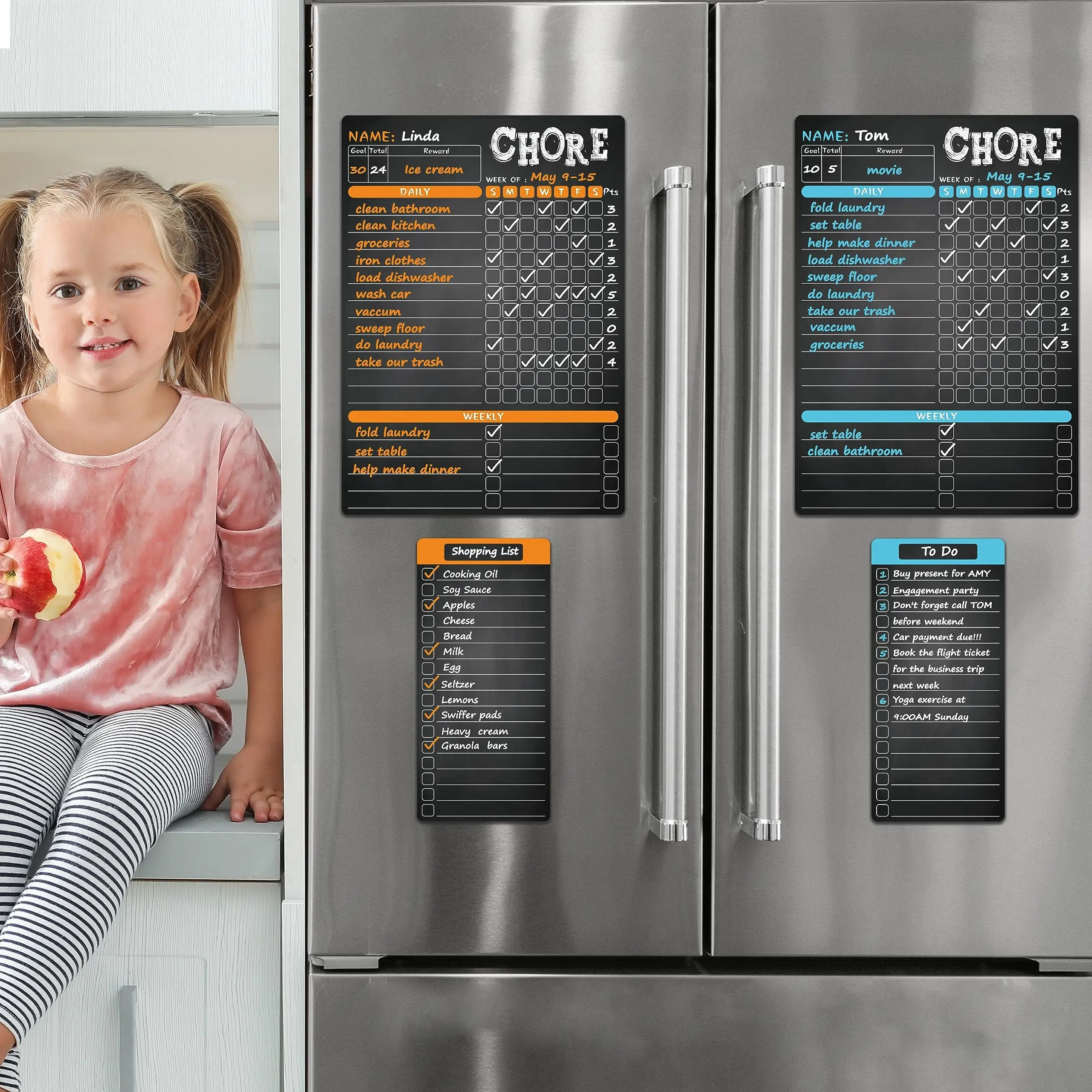 Calendário de geladeira magnético semanal personalizado, placa macia para geladeira, calandragem magnética de secagem, placa macia para geladeira
