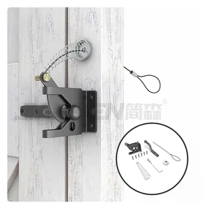 Design American Garden Self Locking Gate Gravity Latch Fence Hinged Fence Door Latch Fence Door Lock With Rope For Outdoor