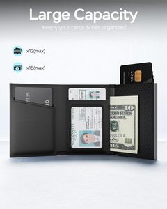 Cartera Inteligente con Espacio para AirTag, Metálica, <span class=keywords><strong>de</strong></span> Aluminio, con Bloqueo RFID, Triple Pliegue, para AirTag, Rastreador Antipérdida para IOS - Product Image 4