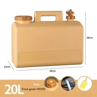 Haute qualité Portable 20l conteneur d'eau Durable de qualité alimentaire Camping réservoir d'eau robinet étanche bouteille d'eau accessoires