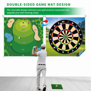 Tapis de pratique de <span class=keywords><strong>golf</strong></span> à 2 faces de 180cm Ensemble de jeu de balançoire décontracté Double texture d'herbe Antidérapant Entraînement intérieur et extérieur - Product Image 2