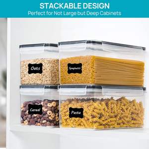 Contenants de stockage alimentaire hermétiques avec couvercles, lot de 4, 3,2 L, boîtes à spaghetti en plastique pour l'organisation des pâtes, organisation du garde-manger - Product Image 3