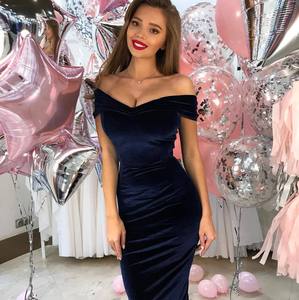 Vestidos <span class=keywords><strong>de</strong></span> <span class=keywords><strong>Fiesta</strong></span> <span class=keywords><strong>de</strong></span> terciopelo con hombros descubiertos para mujer, Vestidos <span class=keywords><strong>de</strong></span> Noche <span class=keywords><strong>de</strong></span> terciopelo ceñido para boda, novedad <span class=keywords><strong>de</strong></span> <span class=keywords><strong>2022</strong></span> - Product Image 6