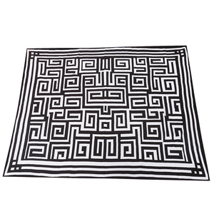 2026 <strong>Blanket</strong> Supplier Custom Wholesale Minimalism Contrast <strong>Black</strong> White Geometric Knit Jacquard <strong>Throw</strong> <strong>Blanket</strong> - Product Image 4