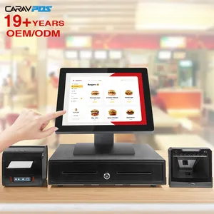 17 '' metal pos restaurant pos machine retail point of sale system Windows touch screen pos system for sale