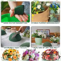 Mousse florale verte sèche et humide pour arrangements floraux frais et artificiels, fournitures d'artisanat, mariages, anniversaires, décoration intérieure, demi-boules de mousse florale