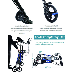Walker <span class=keywords><strong>Caddy</strong></span> Dispositif d'aide à la marche Rollator Walker léger pour adultes Marcheurs pour personnes âgées Bâton de marche Assistant de marche - Product Image 5