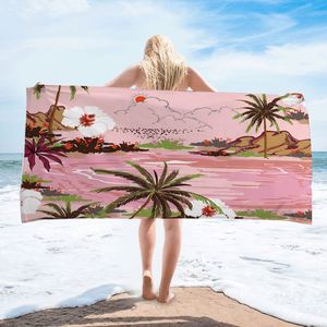 Serviette de plage en microfibre légère, douce, sans sable, portable, avec impression numérique personnalisée, logo personnalisé, pour femmes - Product Image 1