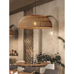 โคมไฟหวายทำมือสไตล์เอเชียตะวันออกเฉียงใต้ ทรงกลม ขั้วหลอด E27 สำหรับห้องรับประทานอาหาร ห้องน้ำชาแบบเซน ร้านอาหาร โรงแรม ตกแต่ง - Product Image 3