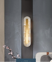 Applique lumineuse de luxe en laiton, Design créatif, marbre décoratif, applique murale moderne