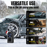 Compresseur d'air portable WLETO pour gonflage rapide des pneus, 3000 mAh, 150 PSI, avec lumière LED et arrêt automatique pour voitures/motos/vélos