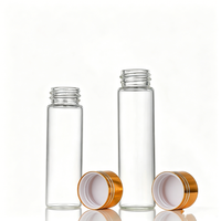 Tube à essai en verre borosilicate, flacon de 5 ml à 100 ml de capacité avec bouchons à vis en aluminium, bouteille en verre transparent