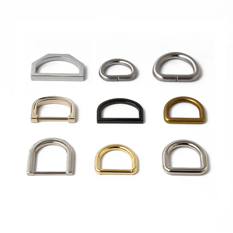 Logo personalizzato colore di alta qualità fibbia in metallo D anelli borsa accessorio Hardware anello a D in metallo anello a D in oro rosa per scarpe da borsa a mano