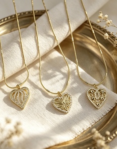 Exquisito Diseño de Joyería para Mujer, Collar con Colgante de Corazón con Circonita Blanca, Precio al por Mayor, para Uso Diario - Product Image 6