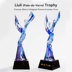 Trophée de danse en cristal K9 fait main avec logo personnalisé Jadevertu, impression UV, style féerique, gravé, 10*8*28cm, boîte cadeau - Product Image 2
