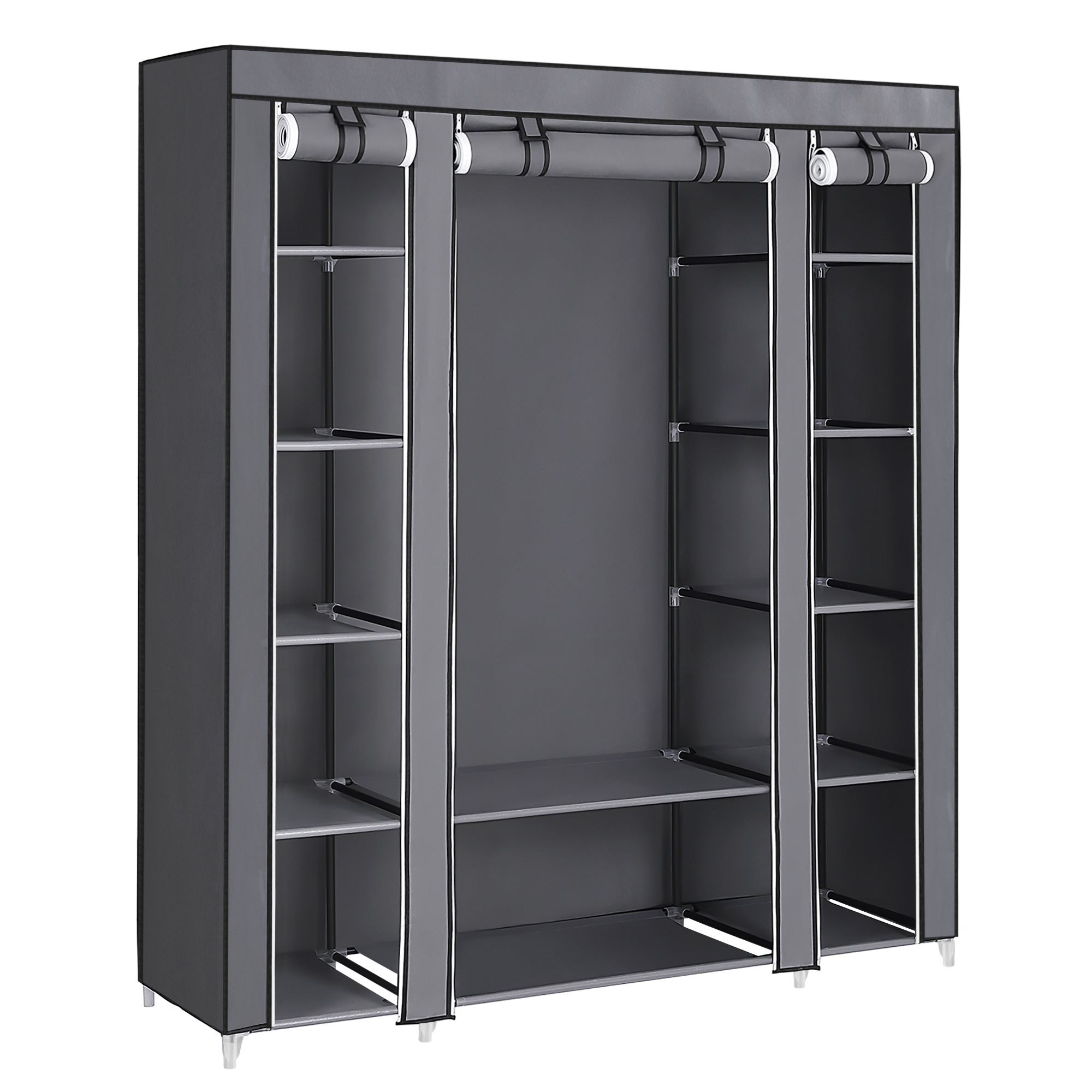 SONGMICS серый многослойный складной подвижный складной современный шкаф для спальни