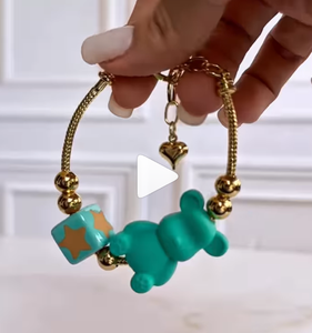 Pulsera con Cara de Oso Sonriente para las Fiestas, Accesorio Moderno para Niñas, Pulsera Ajustable como Regalo - Product Image 6