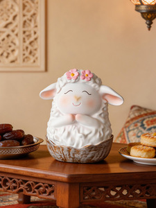 Figurines de moutons en résine mignonnes, décorations pour la maison Eid Al-Adha Mubarak, statue de mouton de dessin animé, ornements de fête, cadeau pour enfants, décoration de bureau - Product Image 6