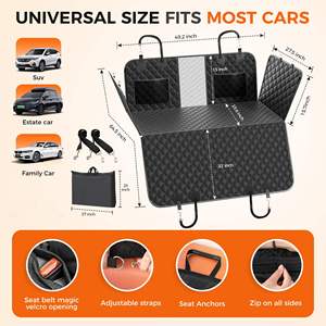 TOMPO Nouvelle housse de siège auto pour chien imperméable de voyage personnalisée pour animaux de compagnie avec fond dur fenêtre en maille Housse de siège auto antidérapante pour chien pour siège arrière - Product Image 5