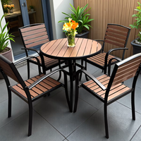 Meubles de restaurant en aluminium d'extérieur, table et chaises composites ODM pour café, centre commercial