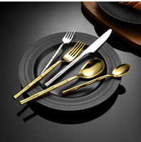 Ensemble de couverts en acier inoxydable 304 avec manche en bambou, couteau, fourchette, cuillère, fourchette à dessert, cuillère à café pour mariage, hôtel, maison, vaisselle de table