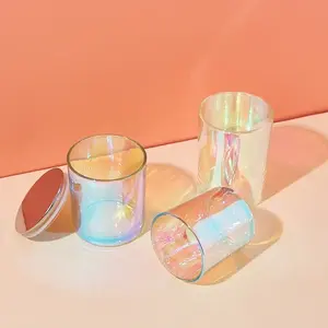 View larger image Add to Compare Share Custom Design Luxury Fashion Iridescent Rainbow Empty Glass Candle Jar Color Luxury Hol