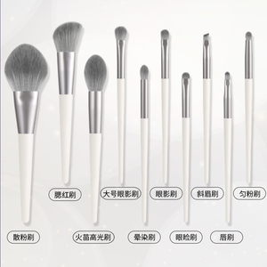 <span class=keywords><strong>ZOREYA</strong></span>, 10 Uds., juego de <span class=keywords><strong>brochas</strong></span> de maquillaje de alta calidad con brocha de afeitar correctora para cara, logotipo personalizado, Etiqueta Privada - Product Image 2