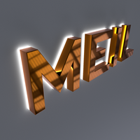 Logo de magasin 3d rétro-éclairé avec lettre de canal, panneau Led extérieur