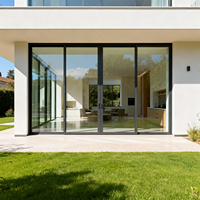 Porte patio moderne en aluminium sécurisée avec double vitrage trempé pour usage résidentiel, villas et hôpitaux