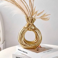 Vases en résine nordiques en gros, pots et vases en céramique modernes, simples et rustiques, décorations pour la maison