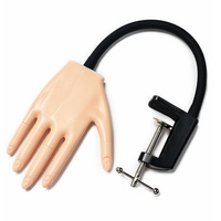 Main de pratique pour mannequin avec support, modèle de main mécanique à doigts détachables avec faux ongles gratuits pour l'entraînement au nail art pour débutants