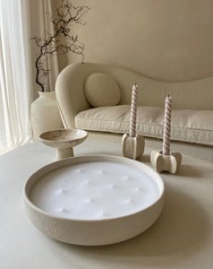 C & H 32 cm Énorme pot à bougie en ciment céramique parfaitement imparfait fait à la main Conteneur à bougie de grande taille - Product Image 1