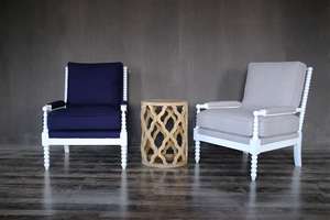 Support Customization Hamptons Style Furniture Style White Wooden Frame Bobbin <strong>Spindle</strong> Arm <strong>Chair</strong> - Product Image 6