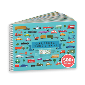 สมุดสติกเกอร์สร้างสรรค์การ์ตูนสำหรับเด็ก  แบบเรียนรู้และพัฒนาการ  เป็นมิตรกับสิ่งแวดล้อม  ปรับแต่งได้  ภาพหลายฉากในเมือง  ยานยนต์  ระบายสี DIY - Product Image 1