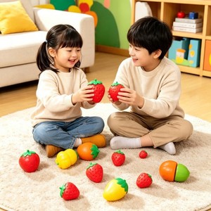 Ventilation and Stress Relief Flour Strawberries Squeezing Fun Fruit Extrusion Toy Soft and Chewy Q-like Stress Relief <strong>Magic</strong> - Product Image 3