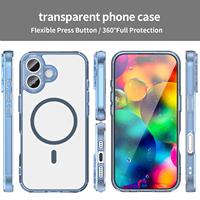 Étui de protection transparent anti-jaunissement tendance, compatible avec la charge magnétique sans fil, résistant aux chocs pour iPhone 13-17 Pro Max