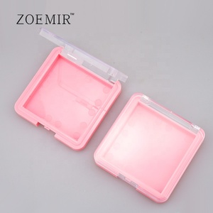 Contenitore per ombretto monocromatico quadrato compatto con coperchio trasparente e personalizzato in plastica vuota - Product Image 1