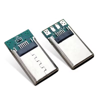 Connecteur USB femelle Type C 3.0 en acier inoxydable pour port de charge mobile et applications PCB
