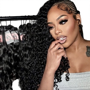 Raw Curly Indian Hair Bundle One Single Donor Unprocessed Burmese 100% Human Hair <b>Machine</b> Double Weft 24" <b>Stretched</b> Length Hair - Product Image 3