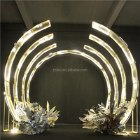 Arche Métallique Réutilisable Intérieur/Extérieur pour Mariage, Scène, Toile de Fond, Événements, Cercle Décoratif Amovible, Or, Luxe Moderne